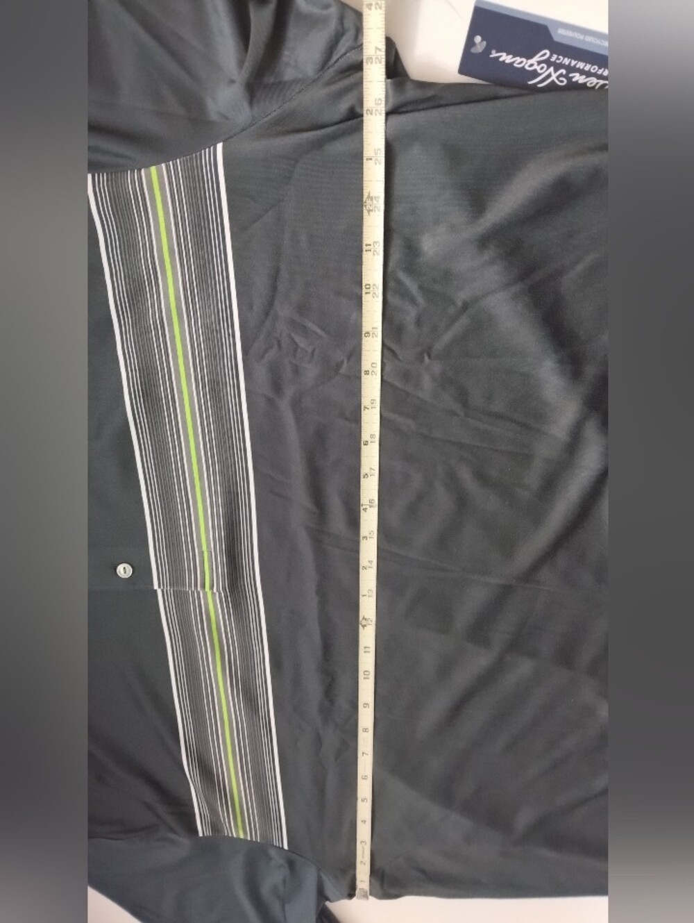 Ben Hogan Asphalt Gray Polo Green & White Accent Stripes New Size 3XL - Picture 3 of 4